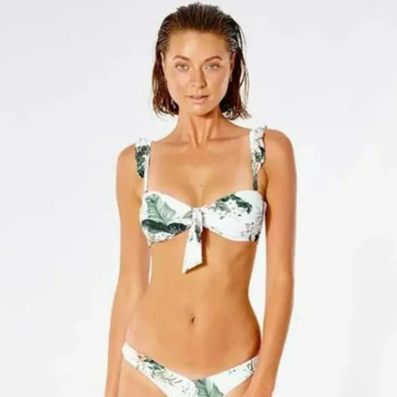 Rip Curl On The Coast Bandeau Bikini Top & Reversible Cheeky Bottoms - Picture 1 of 14